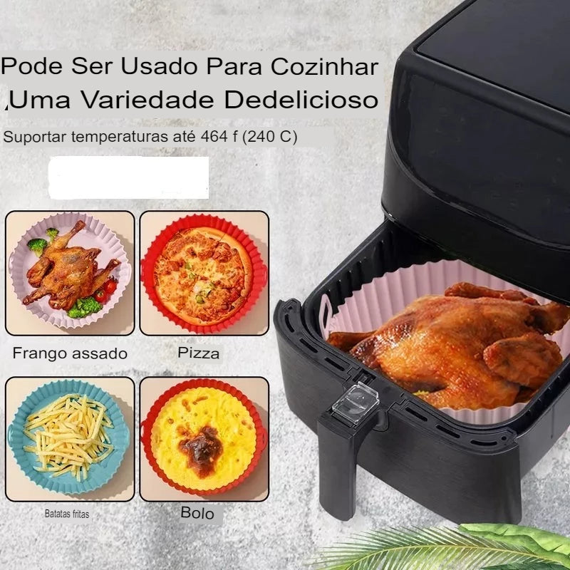 Forma de Sílica gel Flexível para Fritadeira Air Fryer Forno e Microondas