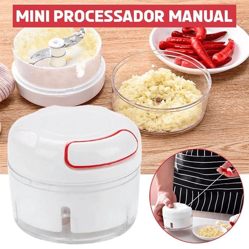 Mini Processador Manual Triturador de Alimentos 2 Laminas - hotprommo