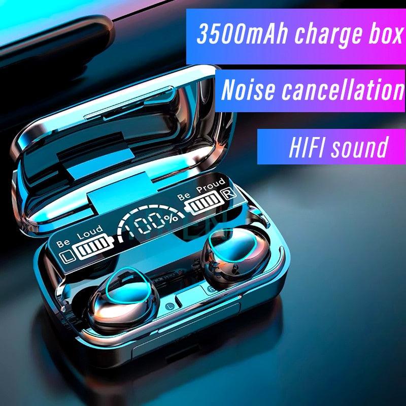 3500mAh Wireless Earphones Bluetooth V5.0 TWS Wireless Headphones LED Display With Power Bank Headset With Microphone - hotprommo